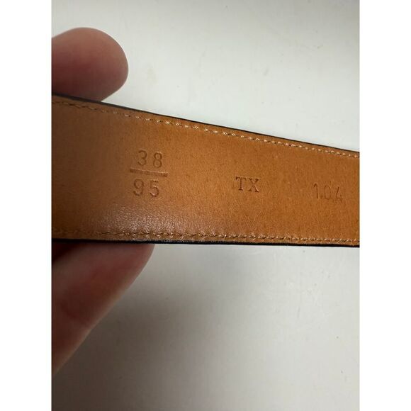 Trafalgar Black Burundi French Calf Croc Embossed Leather Belt Sz. 38 - Picture 4 of 6